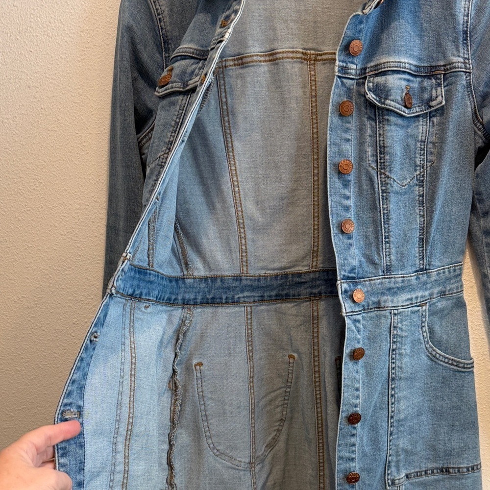 Madewell Light Blue Denim Button-Front Dress size 2 - Picture 6 of 7